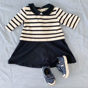 Ralph Lauren Peter Pan collar striped baby dress